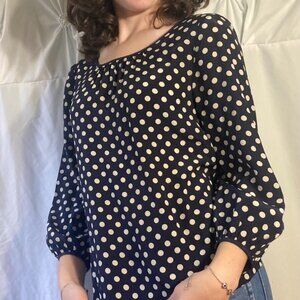 Silk Blouse Polka Dot